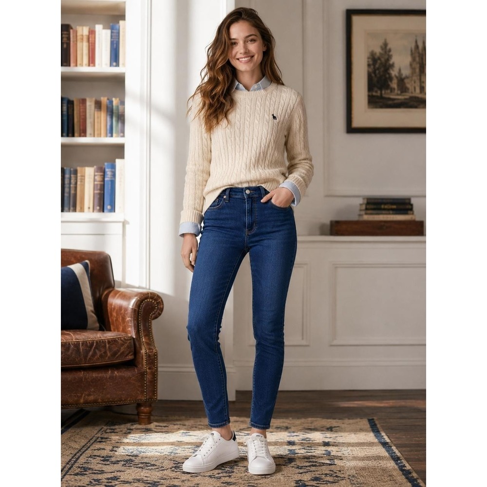 ABERCROMBIE & FITCH Women's Jeans Super Skinny Ankle Stretch 32 14L Curve‎ Love
